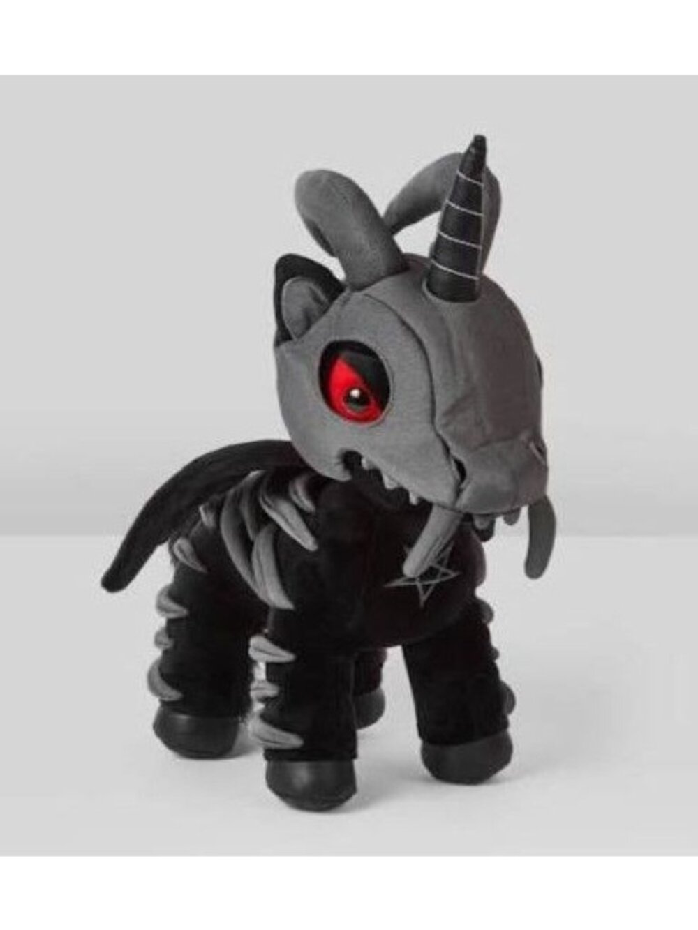 Killstar Redefine Unicorn Plush Toy Gothic Skeleton Design Black & Grey